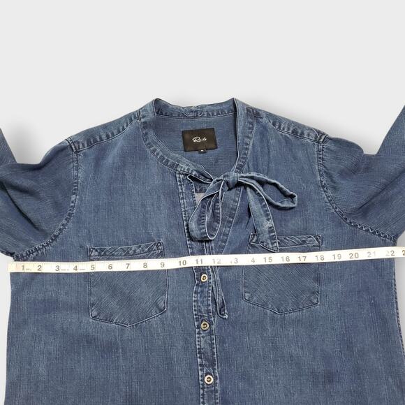 Rails Rosalee Tied Chambray Button Down Denim Lyocell Shirt Sz Medium Casual - Picture 9 of 12